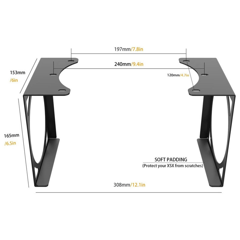 Gaming Accessories For Xbox Series X - Game Console Stand Under Desk Holder