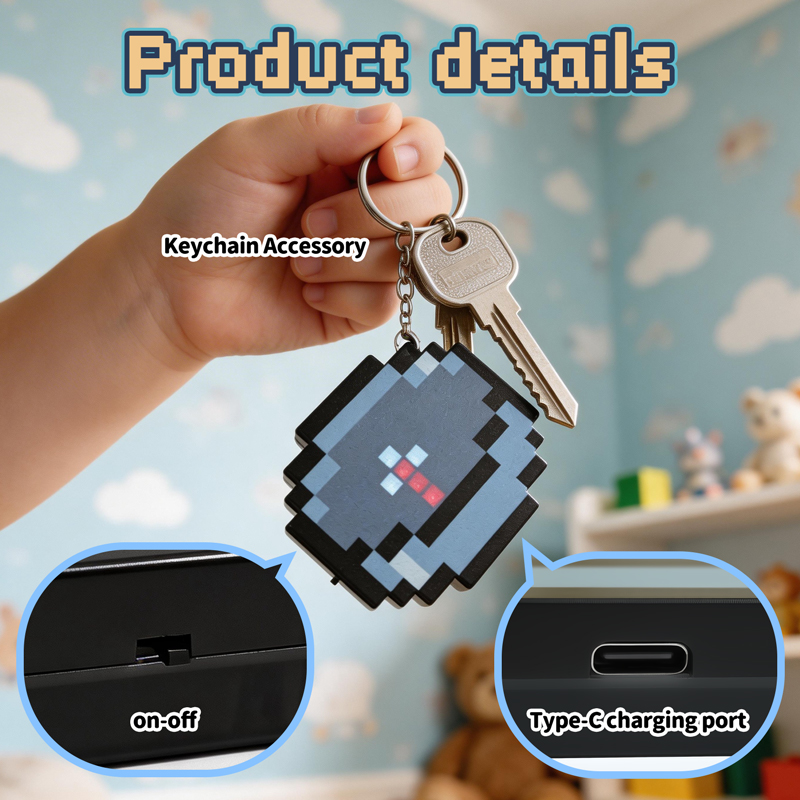 Gaming Accessories For Gaming Setup - 2026 NEW Rechargeable Pixel Compass Keychain